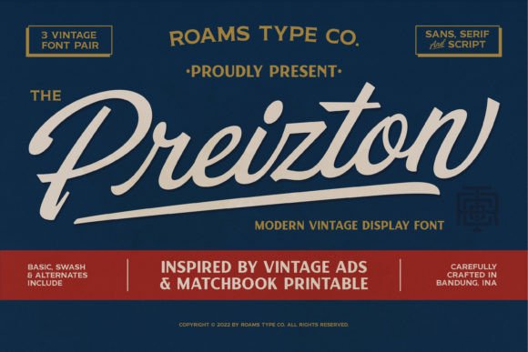 Preizton: A Vintage Sans Serif Font for Handmade Branding