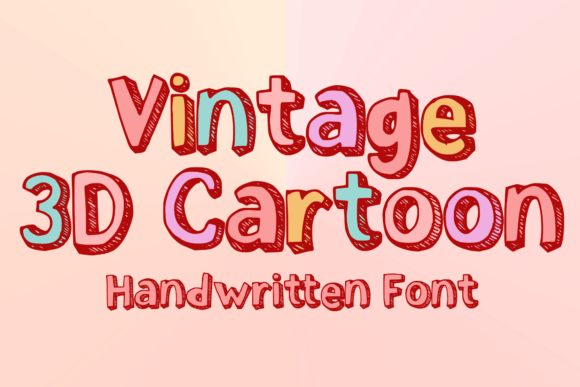 Vintage 3d Cartoon Font for Handmade & Printable Creators